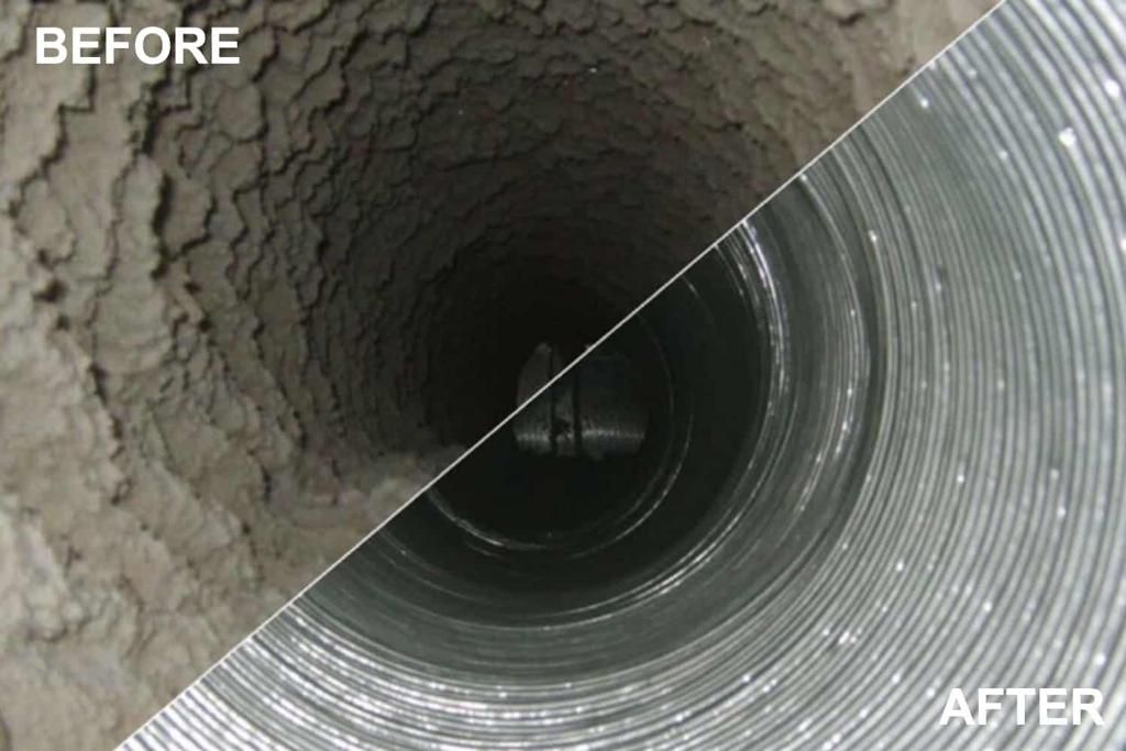 Detailed view of clogged dryer vent