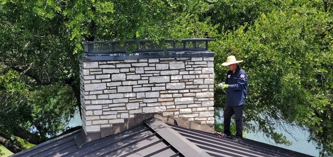 Professional technician working on vent